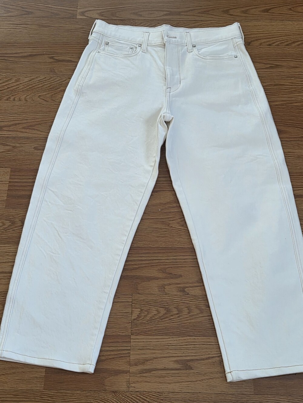 AYR Jeans Womens Size 28 (Fit 29x25) The Knockout LA Barrel Leg White Cream USA